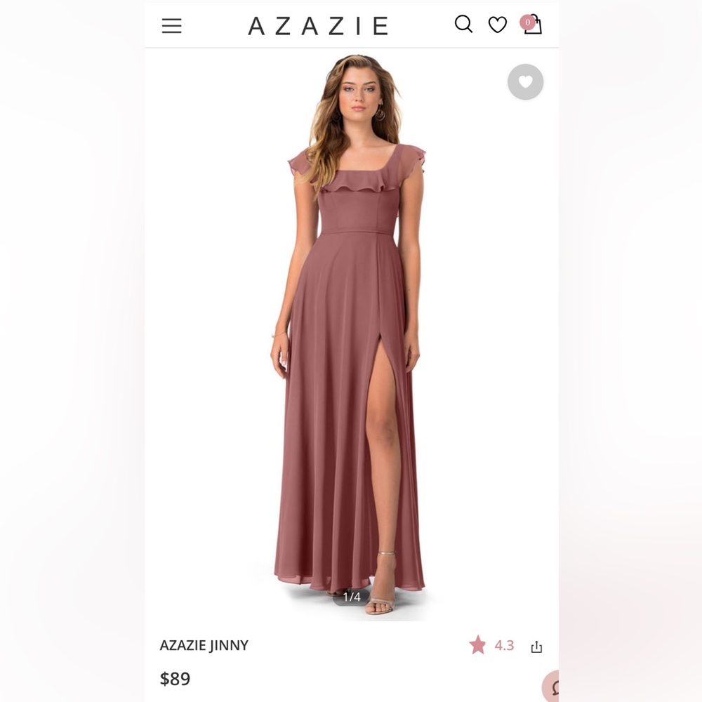 Azazie Jinny Desert Rose Bridesmaid Dress Size A10